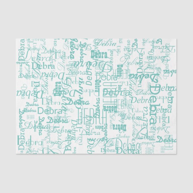  Personalised Name Blue Tissue Pape Tissue Paper (Front)