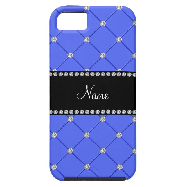 Personalised name blue tuft diamonds Case-Mate iPhone case (Back)