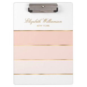 Personalised Name Blush Pink Gold Clipboard