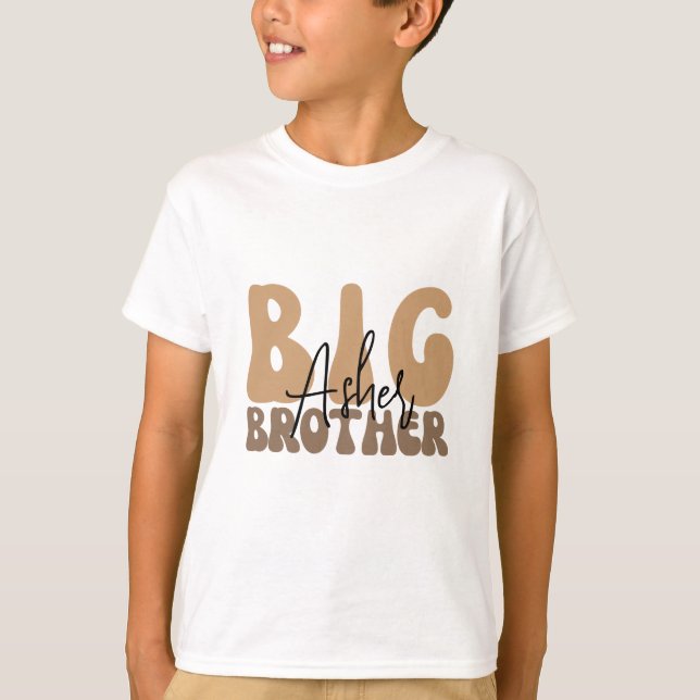 Personalised name boho big brother toddler T-Shirt (Front)