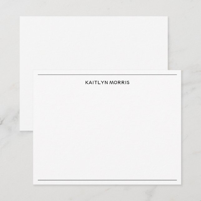 Personalised Name Border Black White Card (Front/Back)