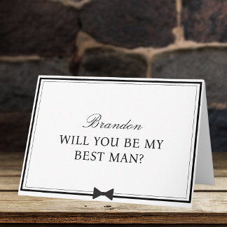 Personalised Name Bowtie Best Man Proposal Card