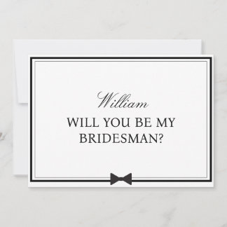 Personalised Name Bowtie Bridesman Proposal Card