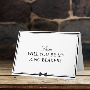 Personalised Name Bowtie Ring Bearer Proposal Card