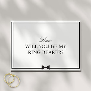 Personalised Name Bowtie Ring Bearer Proposal Card