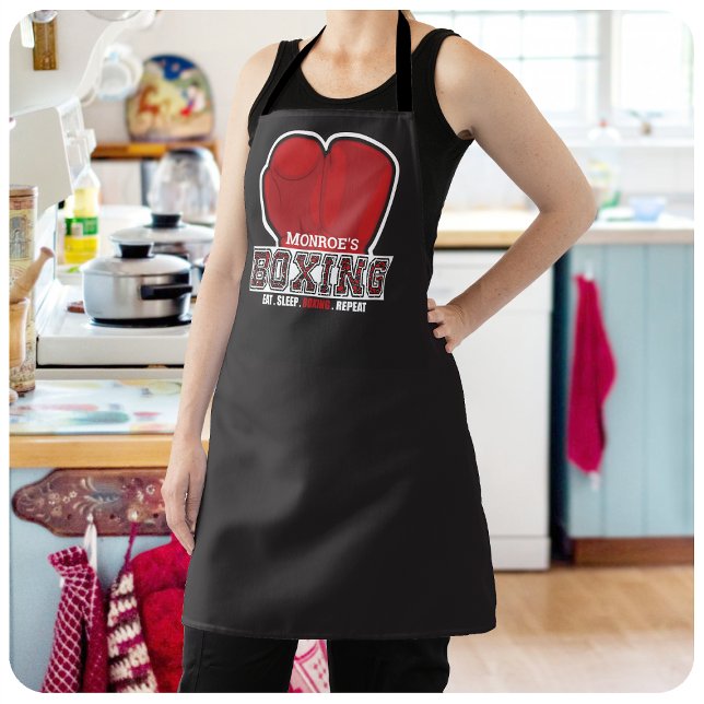 Personalised NAME Boxer Boxing Glove Prize Fighter Apron (Creator Uploaded)