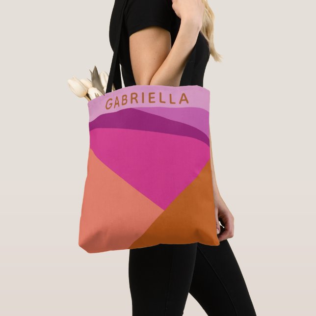 Personalised Name Bridal Party Favour Earthy Purpl Tote Bag (Close Up)