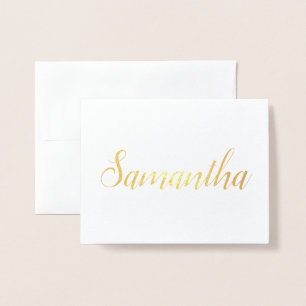 Personalised Name Bridesmaid Stationery Samantha Foil Card