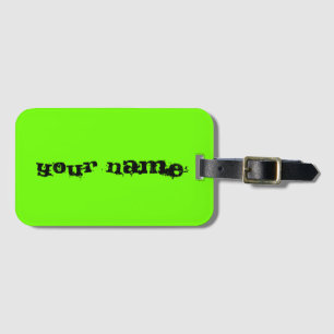 Personalised Name Bright Fluorescent Neon Green Tr Luggage Tag