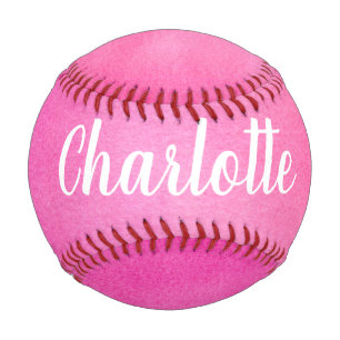 Personalised Name Bright Pink Team Coach Gift Baseball