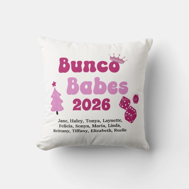 Personalised Name Bunco Babes  Cushion (Front)