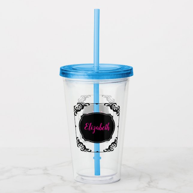 Personalised Name Bunco Player Elegant Acrylic Tumbler (Front)