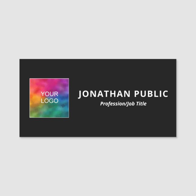 Personalised Name Business Company Logo Template Name Tag (Front)