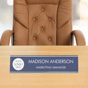 Personalised Name Business Logo Modern Minimalist Desk Name Plate