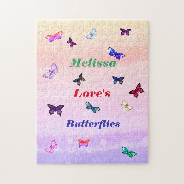 Personalised name butterfly Puzzle (Vertical)