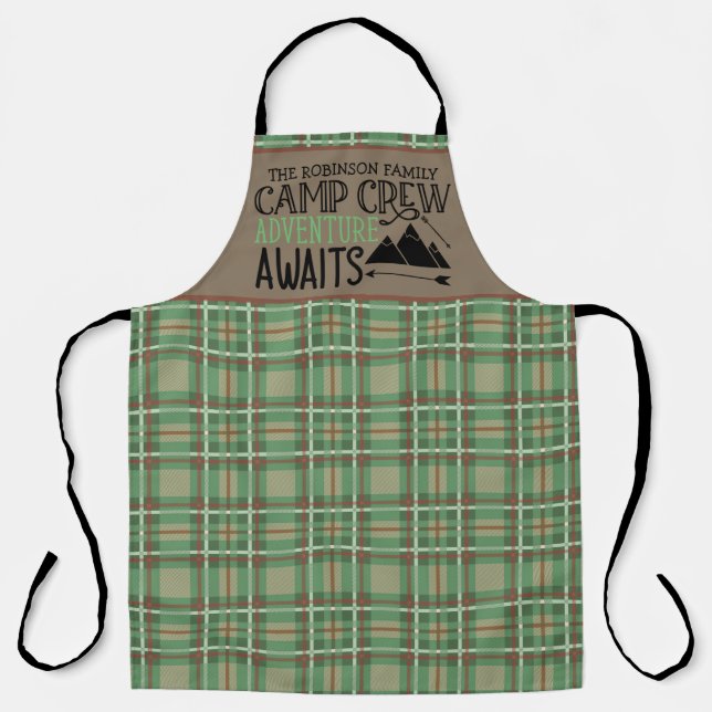 Personalised NAME Cabin Camping Adventure Apron (Front)