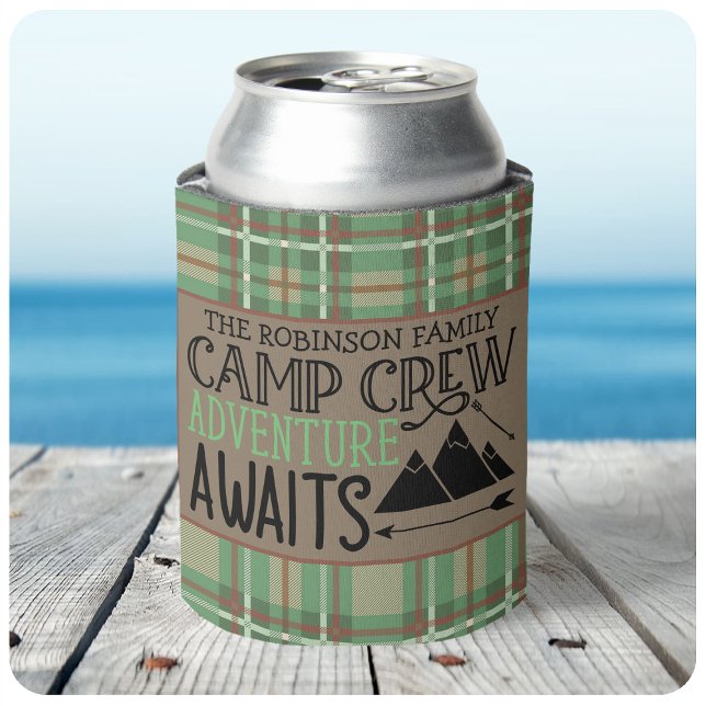 Personalised NAME Cabin Camping Adventure Can Cooler (Creator Uploaded)