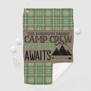 Personalised NAME Cabin Camping Adventure Golf Towel