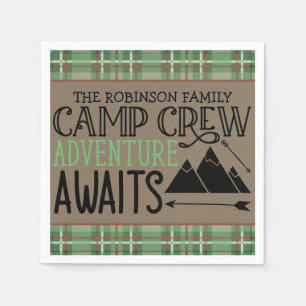 Personalised NAME Cabin Camping Adventure Napkin