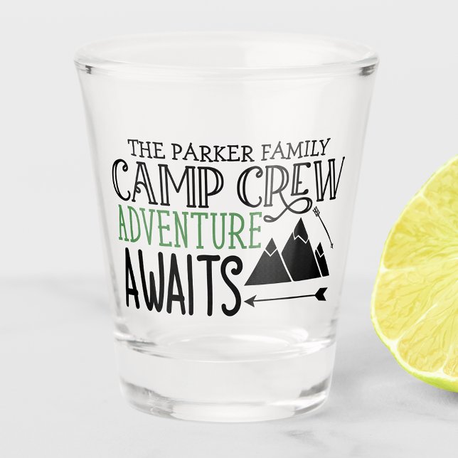 Personalised NAME Cabin Camping Adventure Shot Glass (Creator Uploaded)