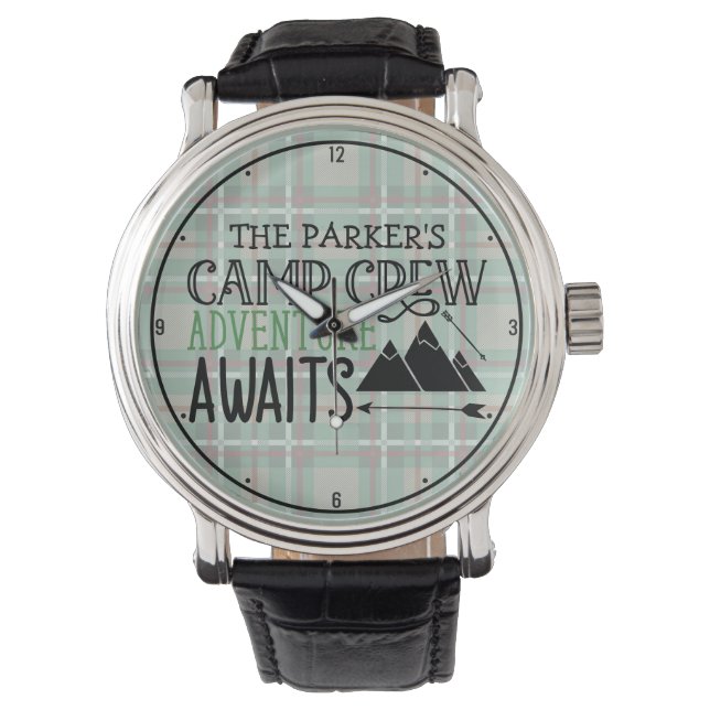 Personalised NAME Cabin Camping Adventure Watch (Front)