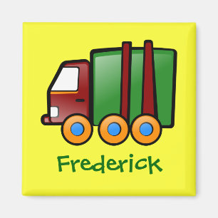 Personalised Name Cartoon Truck Magnet