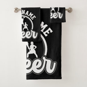 Personalised NAME Cheer Team Varsity Cheerleader Bath Towel Set