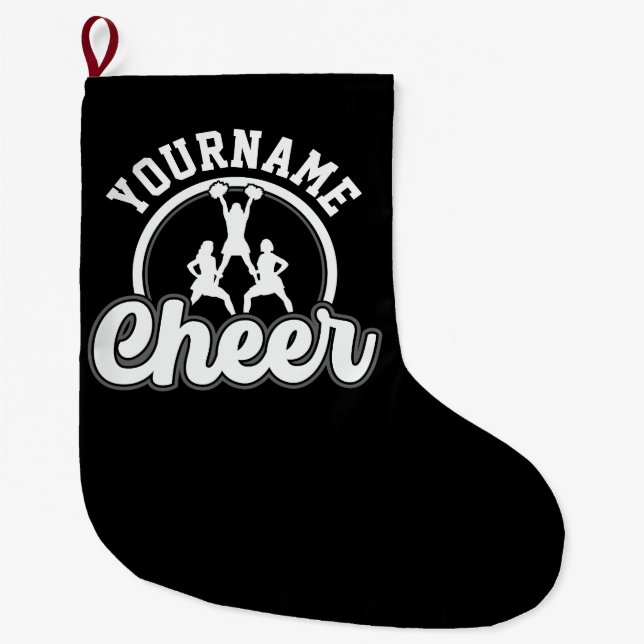 Personalised NAME Cheer Team Varsity Cheerleader Large Christmas Stocking (Front)