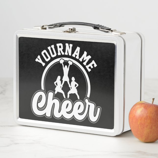 Personalised NAME Cheer Team Varsity Cheerleader Metal Lunch Box (In Situ)