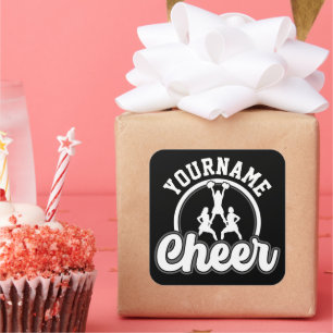 Personalised NAME Cheer Team Varsity Cheerleader Square Sticker