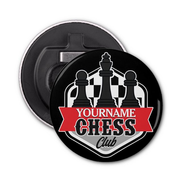 Personalised NAME Chess Player Club Checkmate Bottle Opener (Front)