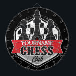 Personalised NAME Chess Player Club Checkmate Dartboard<br><div class="desc">Personalised NAME Chess Player Club Checkmate design - Customise with your Name or Custom Text!</div>