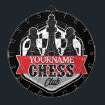 Personalised NAME Chess Player Club Checkmate Dartboard<br><div class="desc">Personalised NAME Chess Player Club Checkmate design - Customise with your Name or Custom Text!</div>