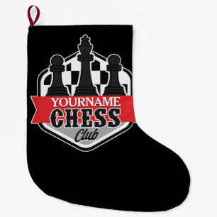 Personalised NAME Chess Player Club Checkmate Large Christmas Stocking