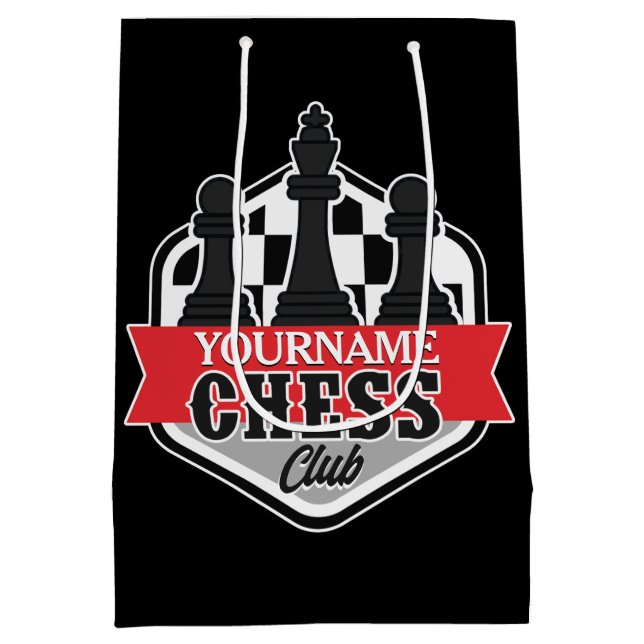 Personalised NAME Chess Player Club Checkmate Medium Gift Bag (Back)