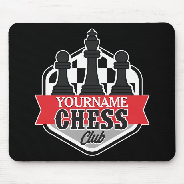 Personalised NAME Chess Player Club Checkmate  Mouse Mat (Front)