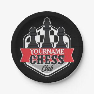 Personalised NAME Chess Player Club Checkmate  Paper Plate