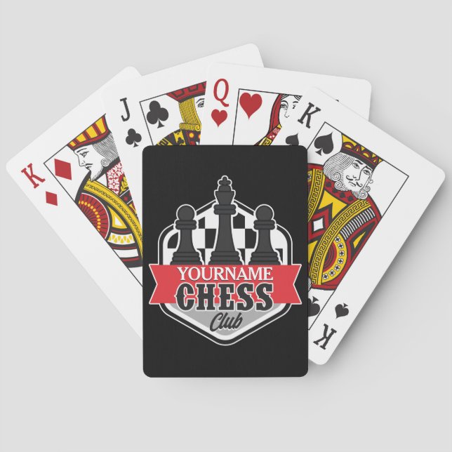 Personalised NAME Chess Player Club Checkmate Playing Cards (Back)