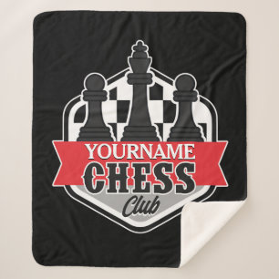 Personalised NAME Chess Player Club Checkmate   Sherpa Blanket