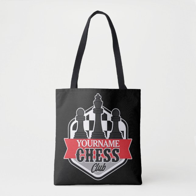 Personalised NAME Chess Player Club Checkmate Tote Bag (Front)