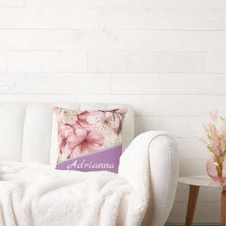 Personalised Name Chic Cherry Blossom Pink Cushion
