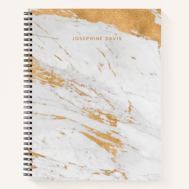 Personalised Name Chic Marble Journalling Gift Notebook (Front)