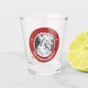 Personalised NAME Chicken Custom Country Rooster Shot Glass