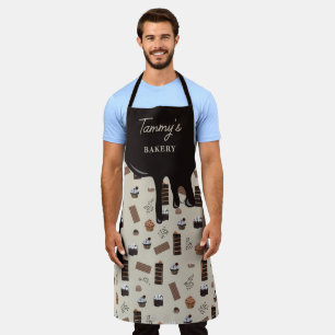 Personalised Name Chocolate Theme Pattern  Apron
