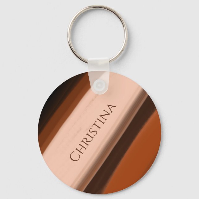 Personalised Name Chocolate Toffee Taupe  Key Ring (Front)