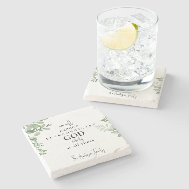 Personalised Name Christian Themed Stone Coaster (Side)