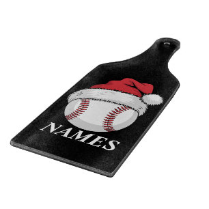 Personalised Name Christmas Baseball Santa Hat Cutting Board