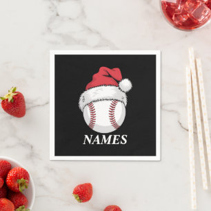 Personalised Name Christmas Baseball Santa Hat Napkin