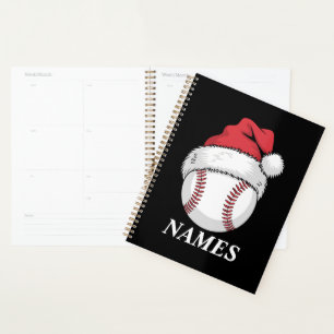 Personalised Name Christmas Baseball Santa Hat Planner