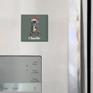 Personalised Name Christmas French Bulldog Dog  Magnet